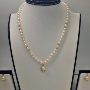White cz and pearls pendent set with oval pearls mala jps0150
