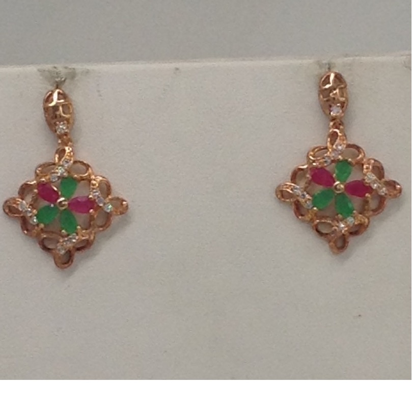 Tri colour cz pendent set with flat pearls mala jps0105 - Image 3