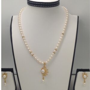 White cz and pearls pendent set with oval pearls mala jps0099