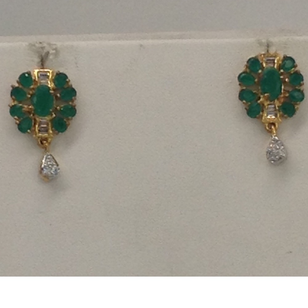 White,green cz pendent set with flat pearls mala jps0097 - Image 3