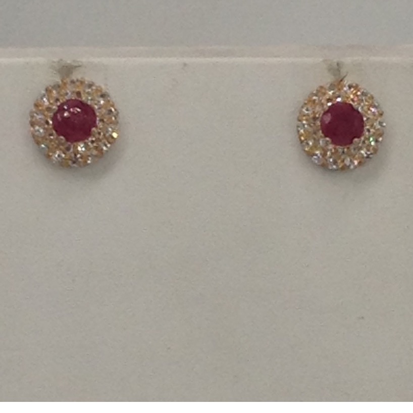 White,Red cz stones pendent set with flat pearls jps0025 - Image 3