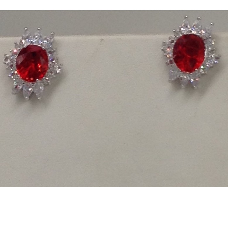 White and red cz pendent set with oval pearls mala jps0014