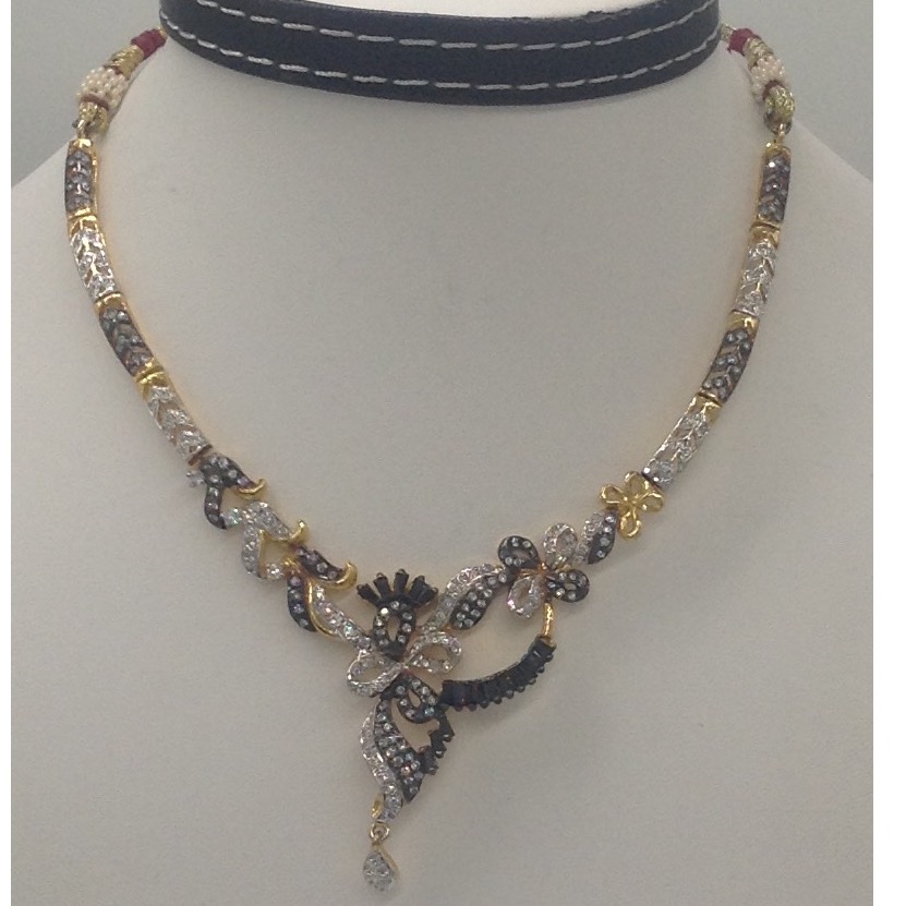 Black and White CZ Stones Necklace Set JNC0059