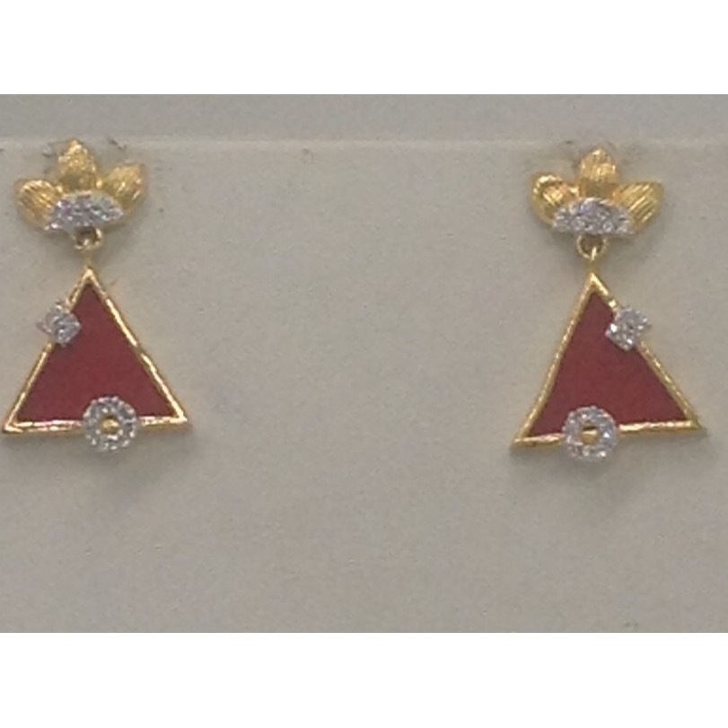 White CZ Stones with Enamel Motif Necklace Set JNC0057