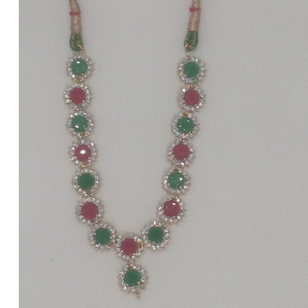 Multicolour cz stones necklace set jnc0049 - Image 4