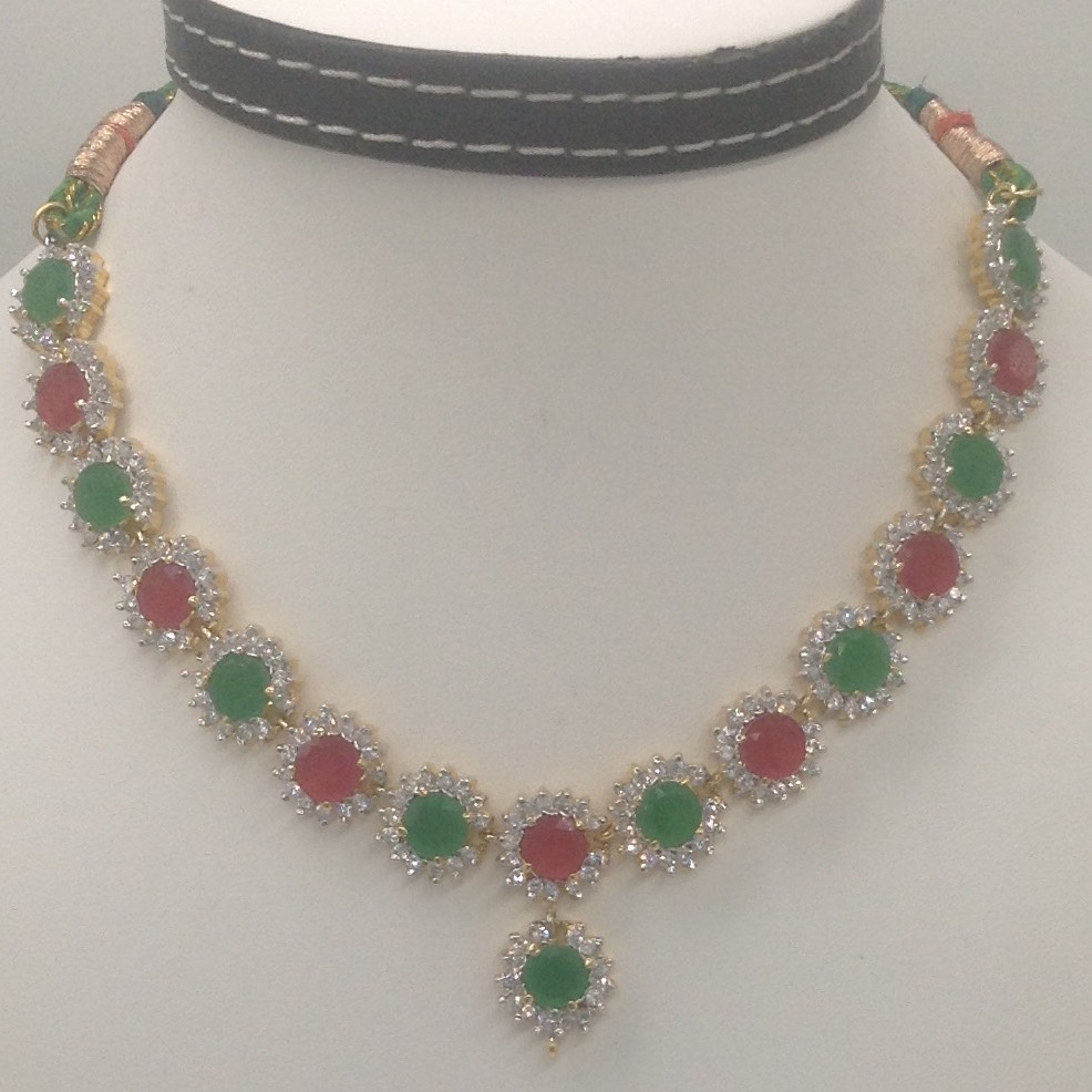 Multicolour cz stones necklace set jnc0049 - Image 2