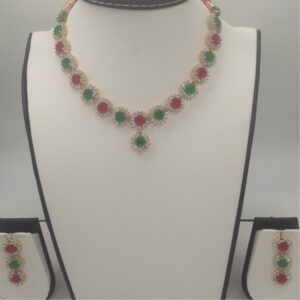 Multicolour cz stones necklace set  jnc0049
