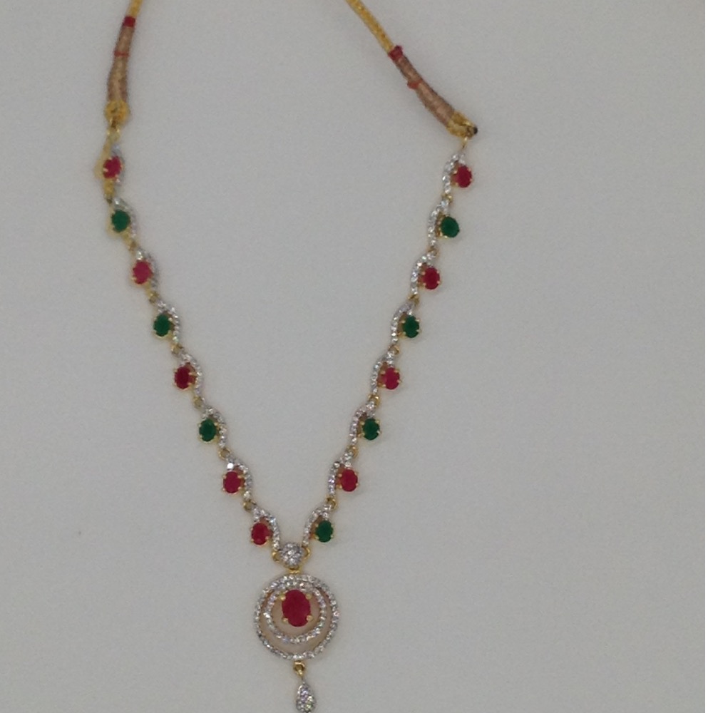 Multicolour CZ Stones Necklace Set JNC0050