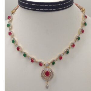 Multicolour CZ Stones Necklace Set JNC0050
