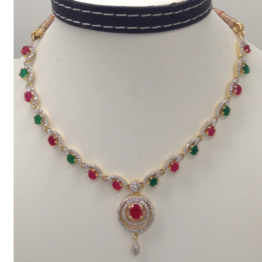 Multicolour CZ Stones Necklace Set JNC0050