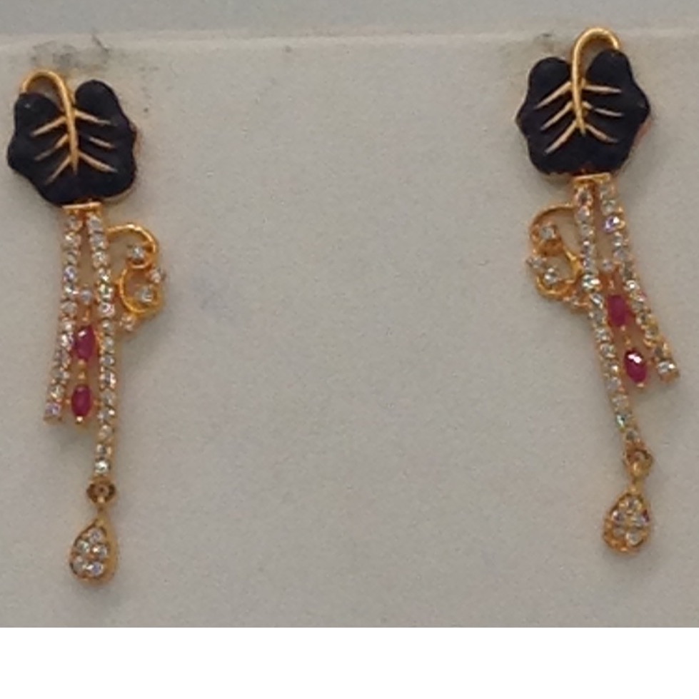 White and Red CZ Stones Necklace Set JNC0047