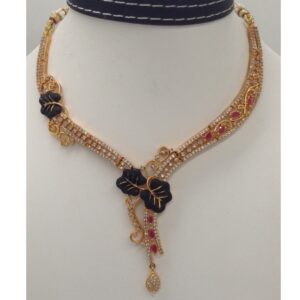 White and Red CZ Stones Necklace Set JNC0047