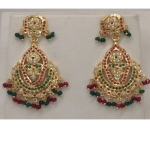 Ruby, Emeralds and White Pearls Amritsar Necklace Set JNC0026