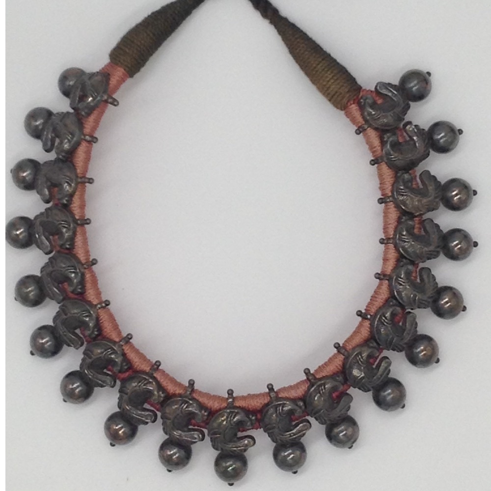Silver 925 Oxidised Balls Tussi Necklace JNC0018