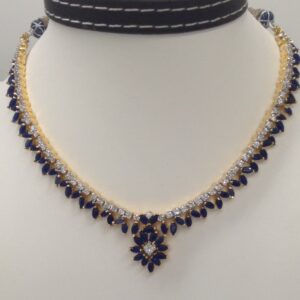 White And Blue CZ Stones Necklace Set JNC0003