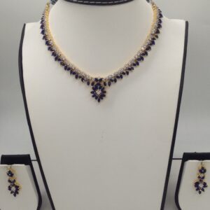 White And Blue CZ Stones Necklace Set JNC0003