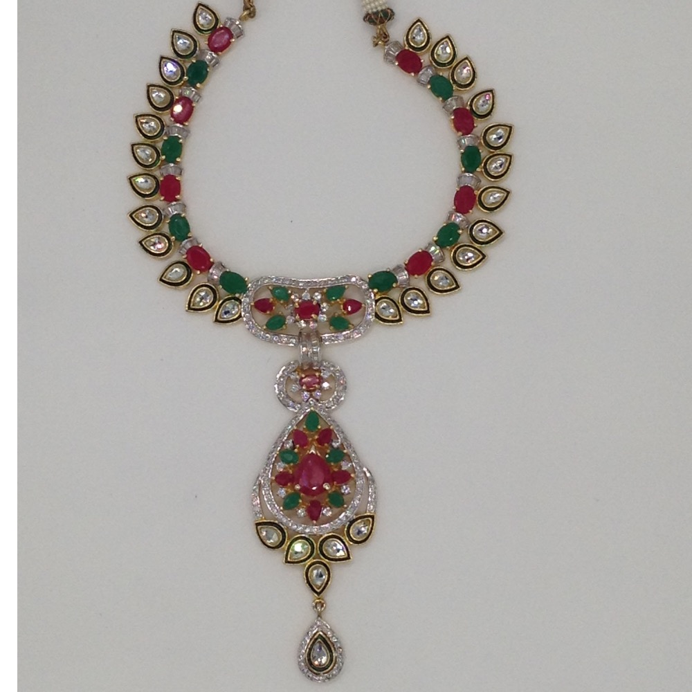 Multicolour CZ Stones Necklace Set JNC0045