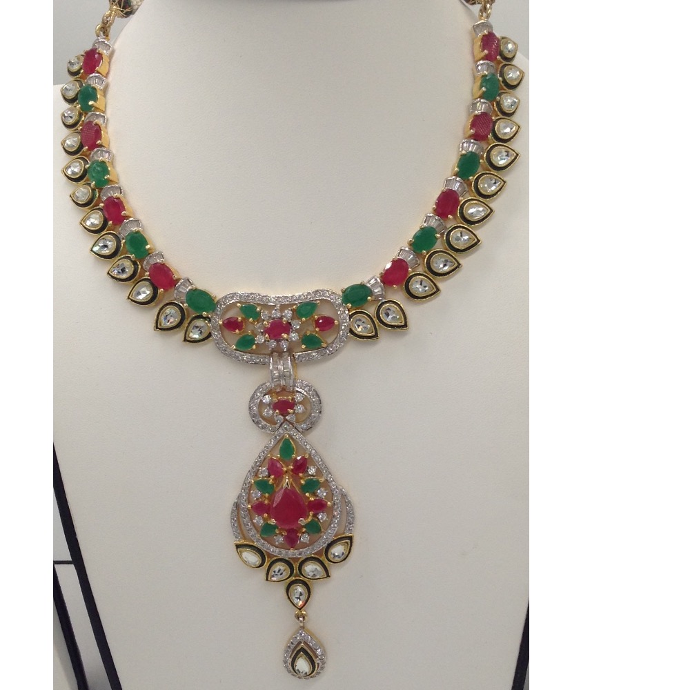 Multicolour CZ Stones Necklace Set JNC0045