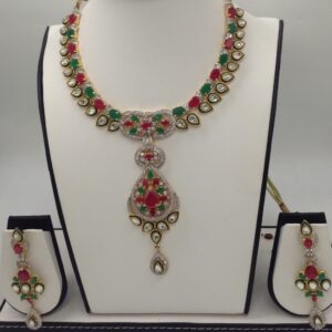 Multicolour CZ Stones Necklace Set JNC0045