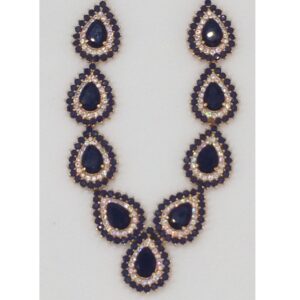White And Blue CZ Stones Necklace Set JNC0004