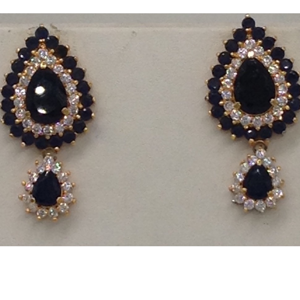 White And Blue CZ Stones Necklace Set JNC0004