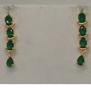 Oval Green CZ Stones Necklace Set JNC0044