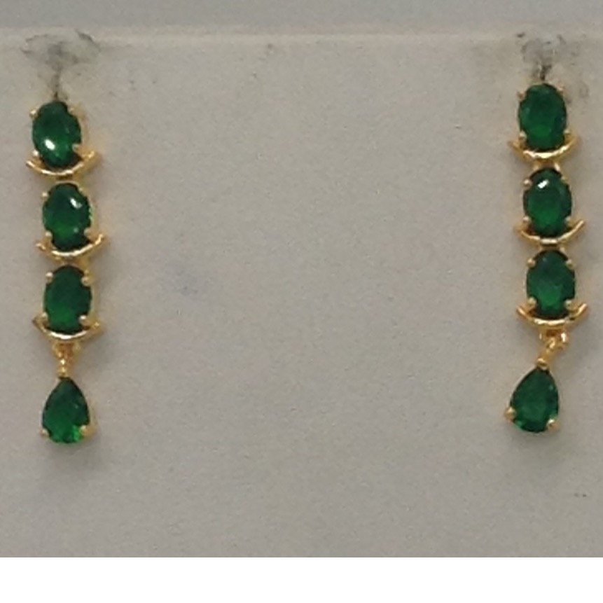 Oval Green CZ Stones Necklace Set JNC0044