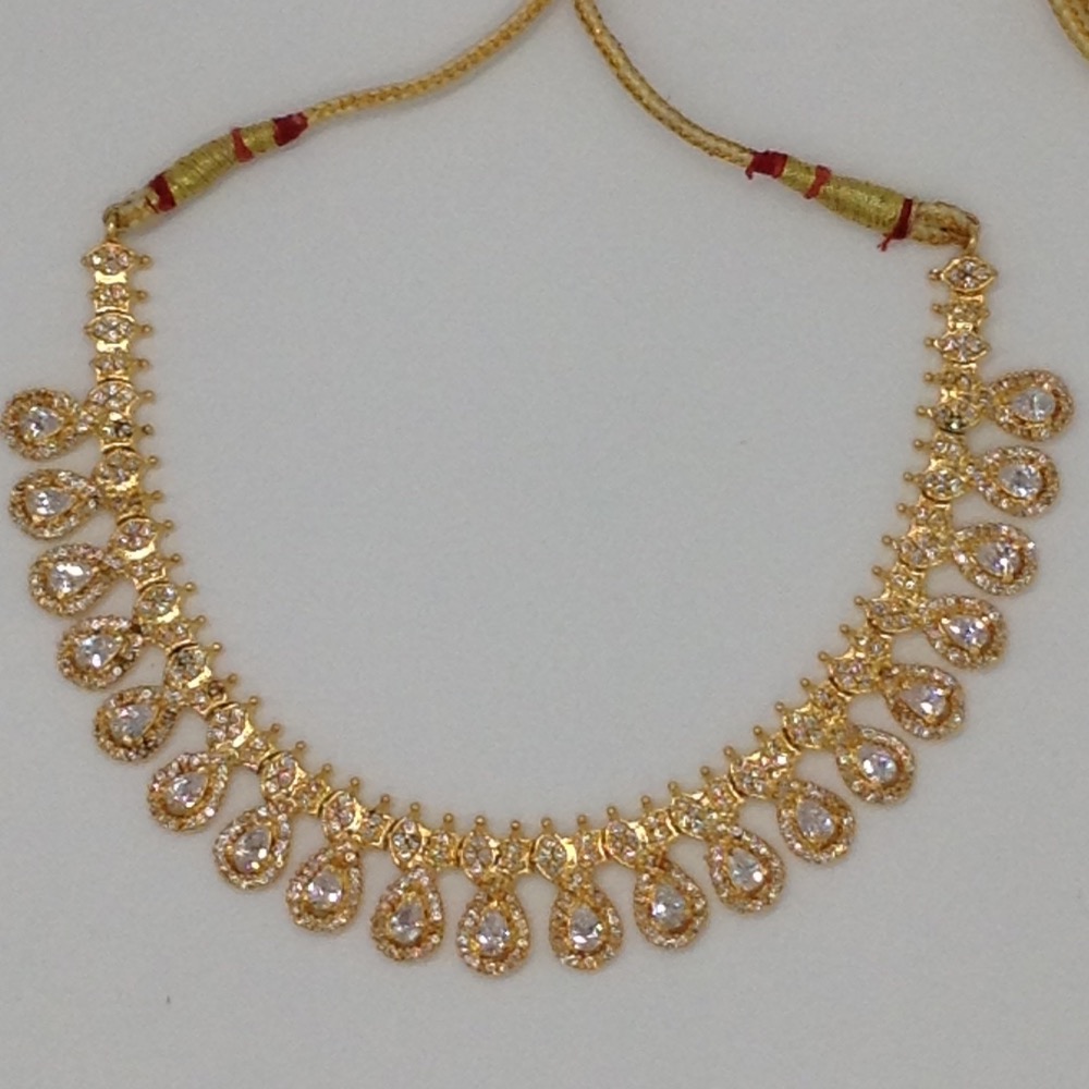 White CZ Stones Necklace Set JNC0038