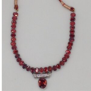 Oval Orange CZ Stones Necklace Set JNC0042