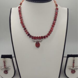 Oval Orange CZ Stones Necklace Set JNC0042