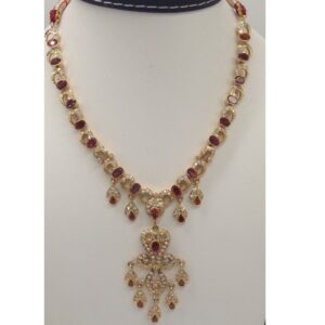 White And Brown CZ Stones Necklace Set JNC0041