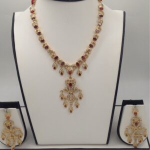 White And Brown CZ Stones Necklace Set JNC0041