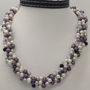 multicolour potato pearls necklace with cz drops JPM0310