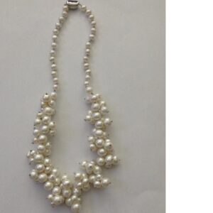 White Potato Pearls Mala With Pearls Bunches JPM0291