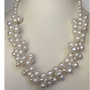 White Potato Pearls Mala With Pearls Bunches JPM0291
