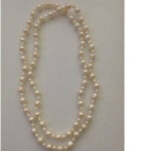 Freshwater Cream Oval And Potato Pearls Long Mala JPM0271