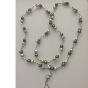 Freshwater Green Potato Pearls Long Pipe Mala JPM0270