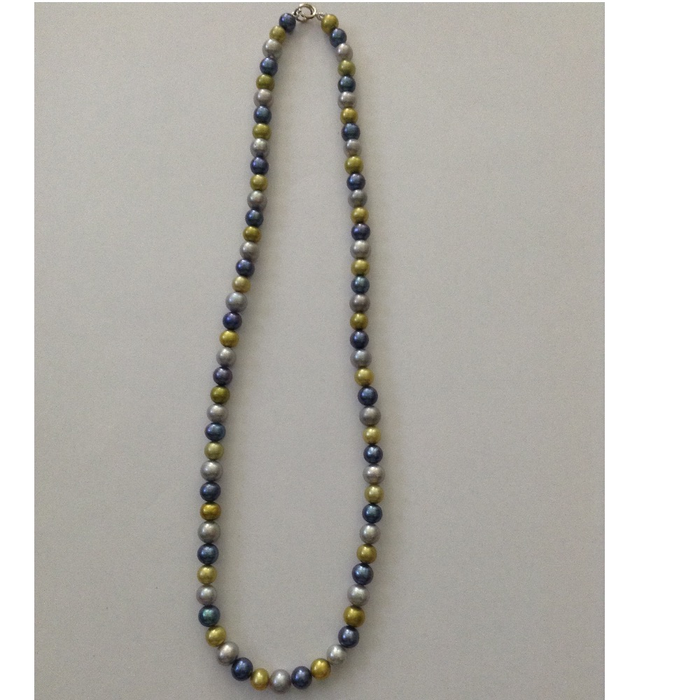 Freshwater Multicolour Round Pearls Mala JPM0273