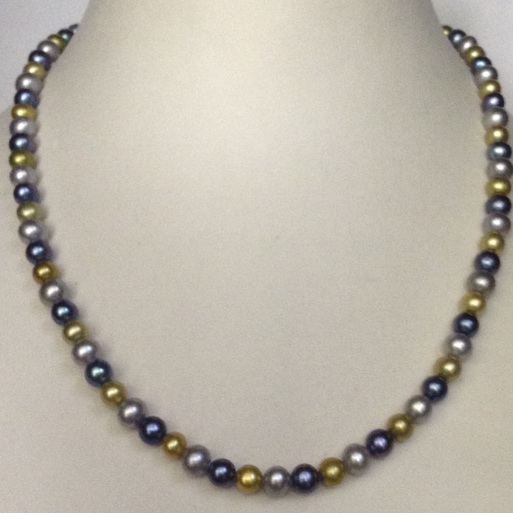 Freshwater Multicolour Round Pearls Mala JPM0273