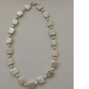 Freshwater White Square Baroque Pearls Mala JPM0268