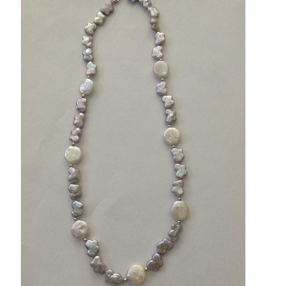 Freshwater Grey Butterfly Baroque Pearls Mala JPM0253