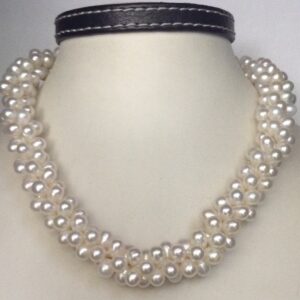 Freshwater White Drop Pearls 3 Layers Necklace JPM0252