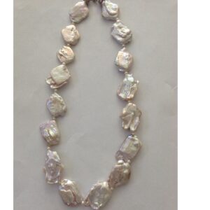 Freshwater Pink Glossy Natural Baroque Pearls Mala JPM0250