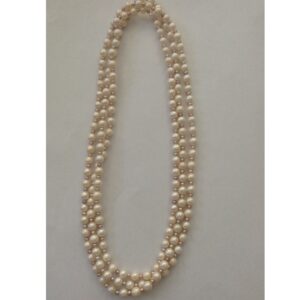 Freshwater White And Pink Round Pearls Long Mala JPM0243