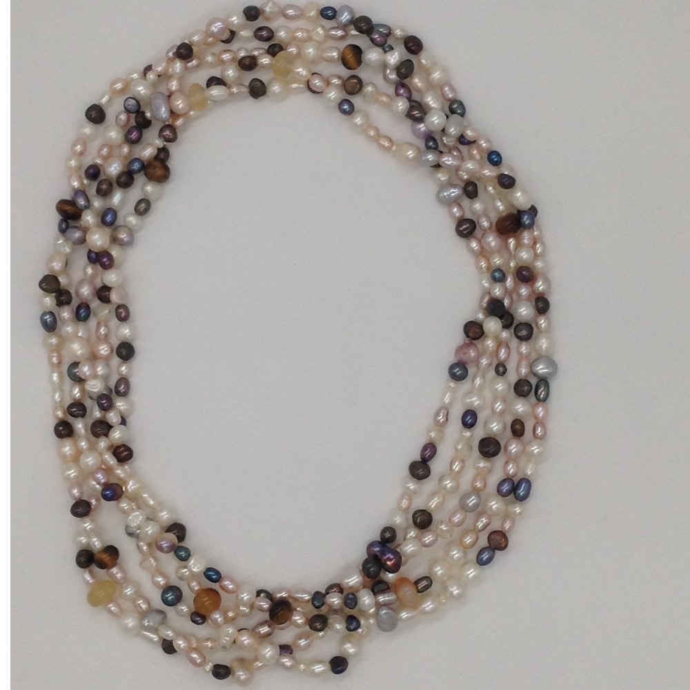 Multicolour Mix Long Mala With Semi Precious Beeds JPM0242