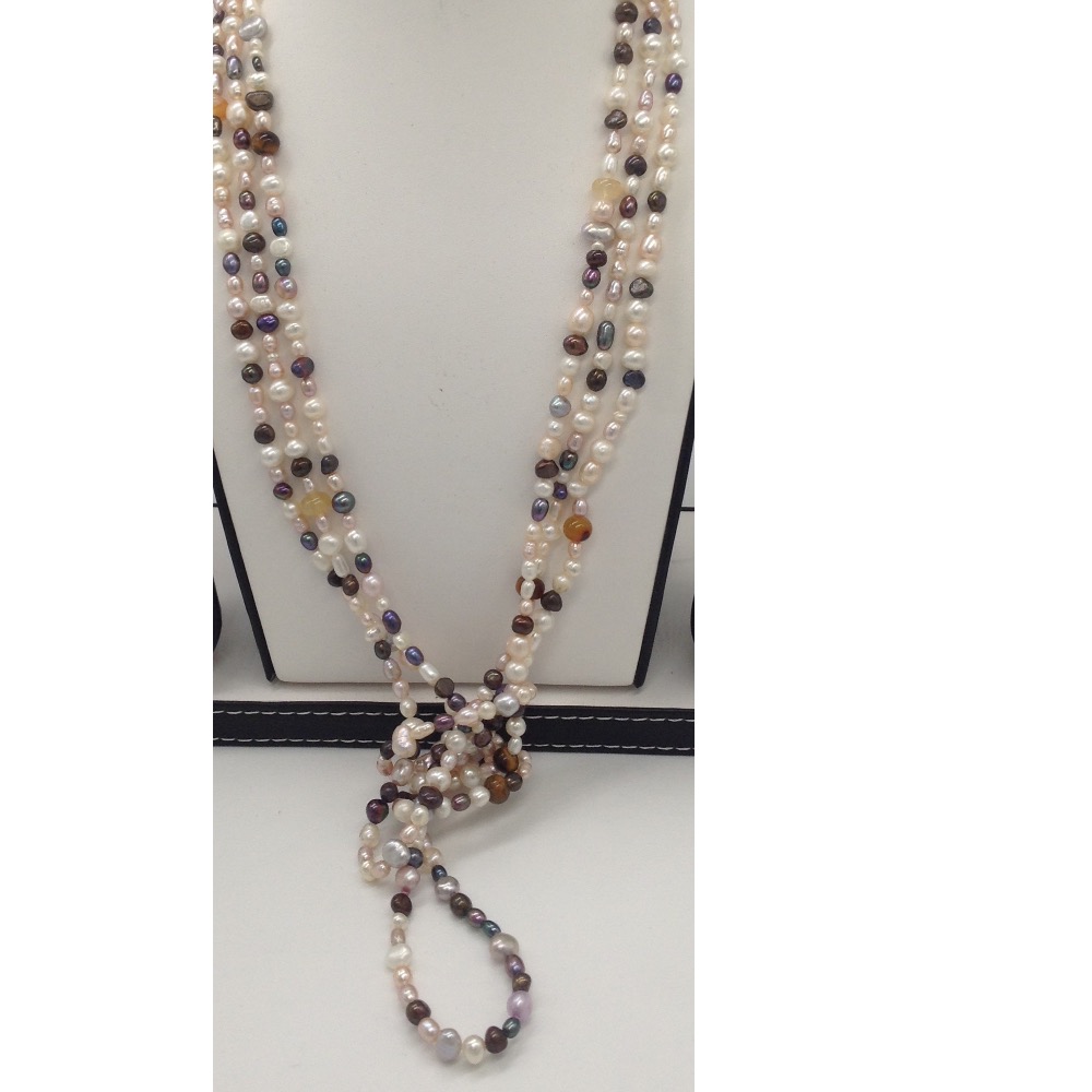 Multicolour Mix Long Mala With Semi Precious Beeds JPM0242