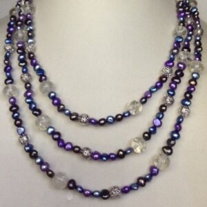 multicolour potato pearls long mala with sphetic JPM0234