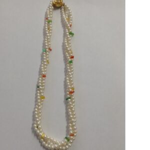 White Potato Pearls Necklace With Semi Precious Chips JPM0224
