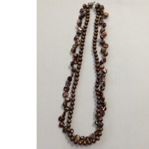Brown Potato And Chips Baroque 2 Layers Necklace JPM0217
