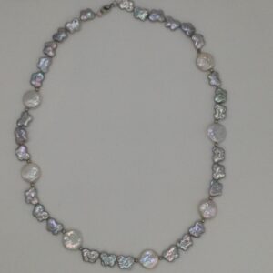 Freshwater Grey Butterfly Baroque Pearls Mala JPM0216